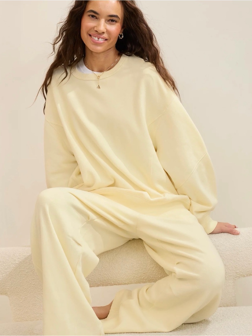 Aerie Go To Sweatshirt, Cozy Yellow, Size M